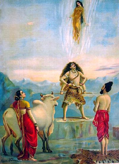 Raja Ravi Varma Ganga vatram or Descent of Ganga Germany oil painting art